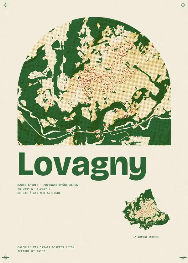 Affiche de Lovagny, calculée par 123-fr d'après l'IGN