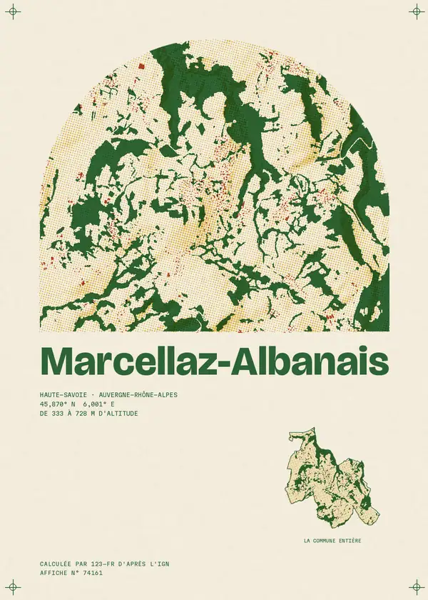 Affiche de Marcellaz-Albanais, calculée par 123-fr d'après l'IGN