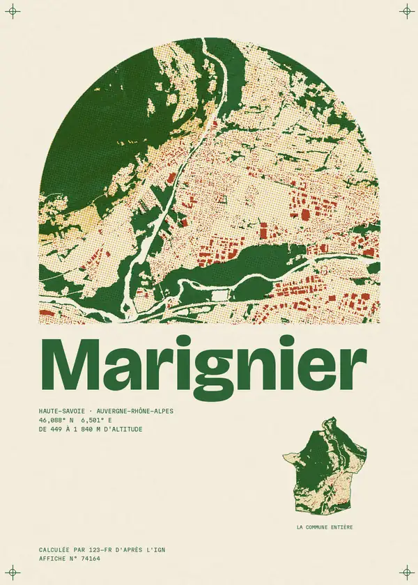 Affiche de Marignier, calculée par 123-fr d'après l'IGN