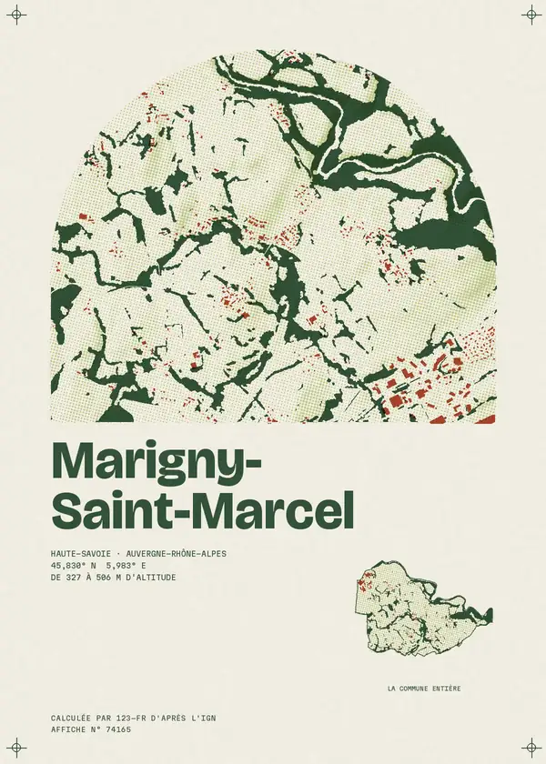 Affiche de Marigny-Saint-Marcel, calculée par 123-fr d'après l'IGN