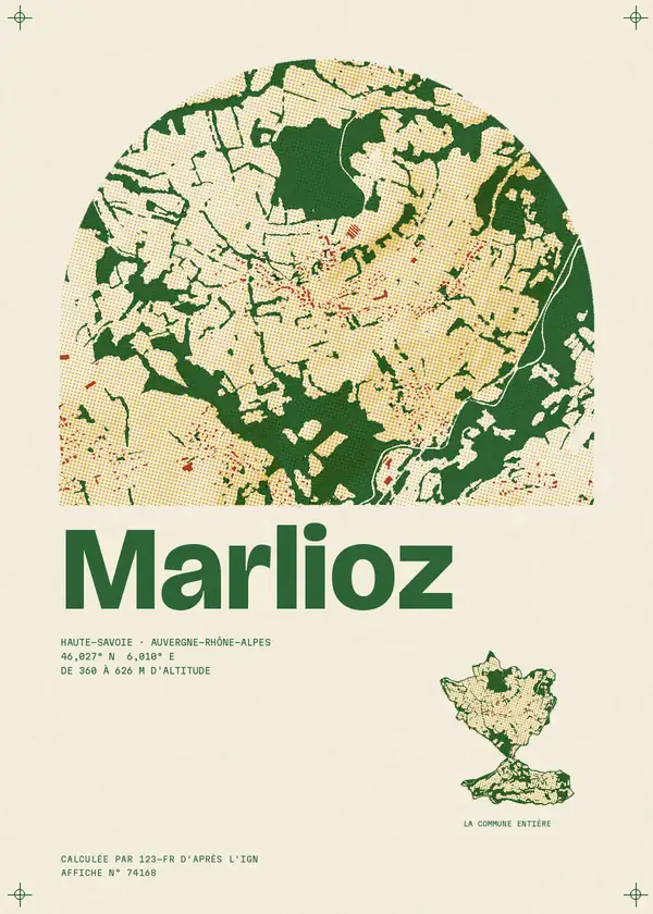 Affiche de Marlioz, calculée par 123-fr d'après l'IGN