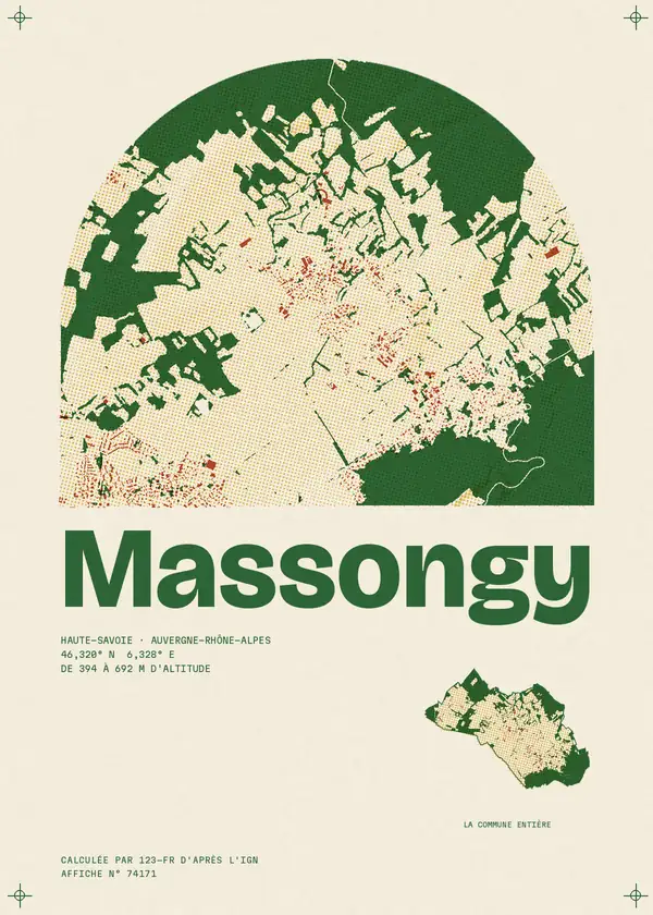 Affiche de Massongy, calculée par 123-fr d'après l'IGN