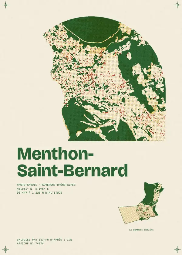 Affiche de Menthon-Saint-Bernard, calculée par 123-fr d'après l'IGN