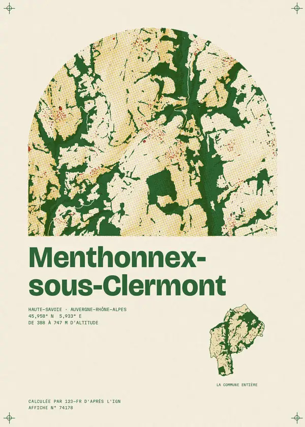 Affiche de Menthonnex-sous-Clermont, calculée par 123-fr d'après l'IGN