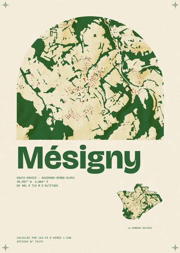 Affiche de Mésigny, calculée par 123-fr d'après l'IGN