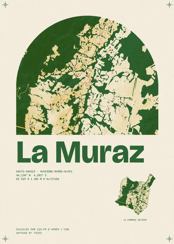 Affiche de La Muraz, calculée par 123-fr d'après l'IGN