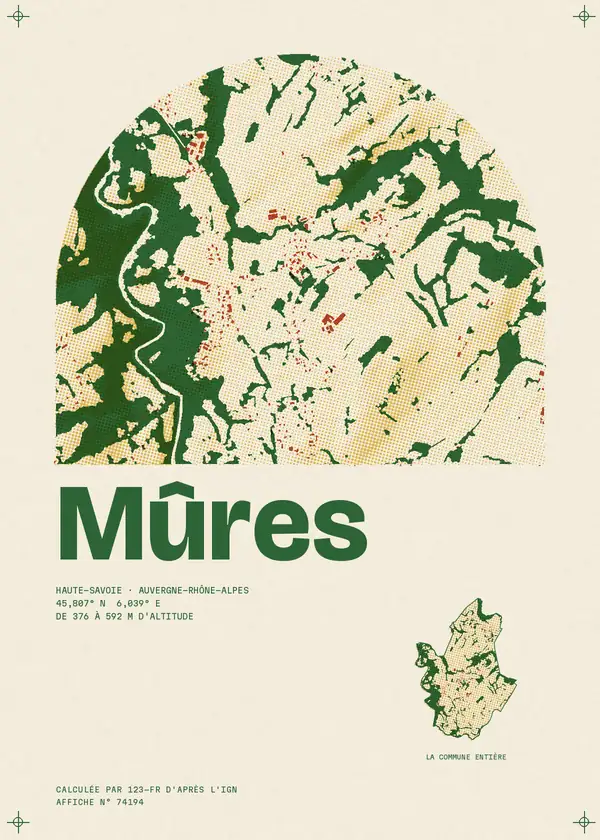 Affiche de Mûres, calculée par 123-fr d'après l'IGN