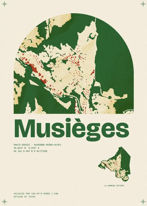 Affiche de Musièges, calculée par 123-fr d'après l'IGN