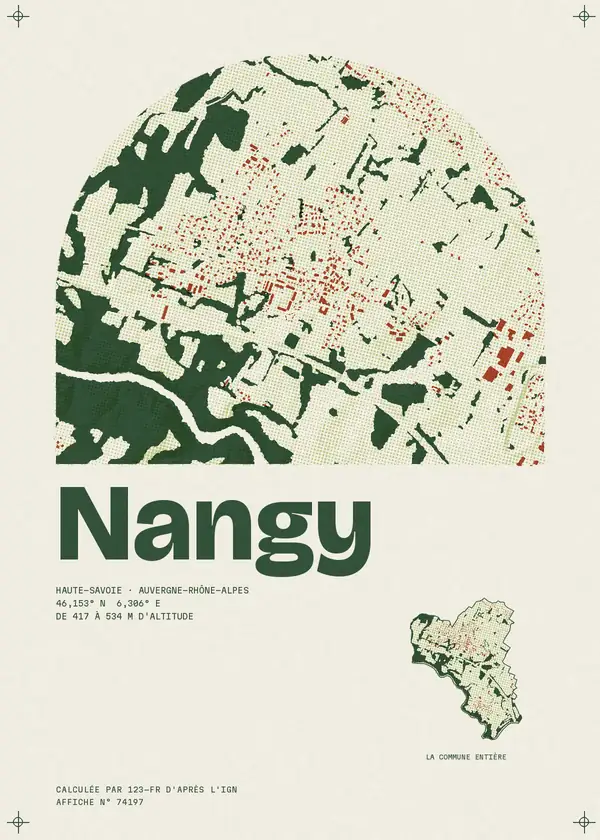 Affiche de Nangy, calculée par 123-fr d'après l'IGN
