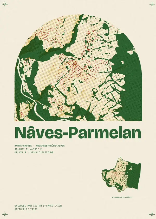 Affiche de Nâves-Parmelan, calculée par 123-fr d'après l'IGN