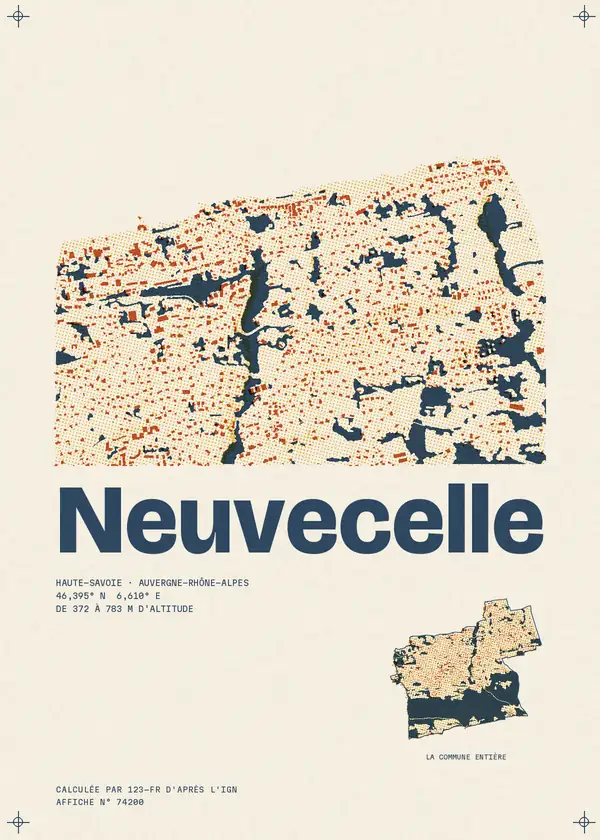 Affiche de Neuvecelle, calculée par 123-fr d'après l'IGN