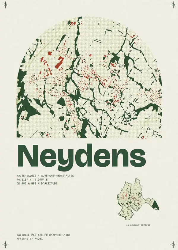 Affiche de Neydens, calculée par 123-fr d'après l'IGN