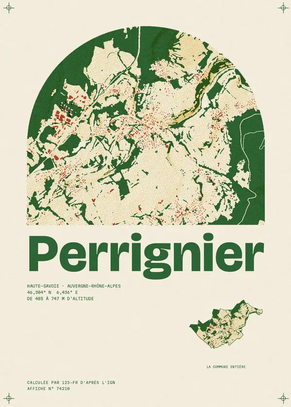 Affiche de Perrignier, calculée par 123-fr d'après l'IGN