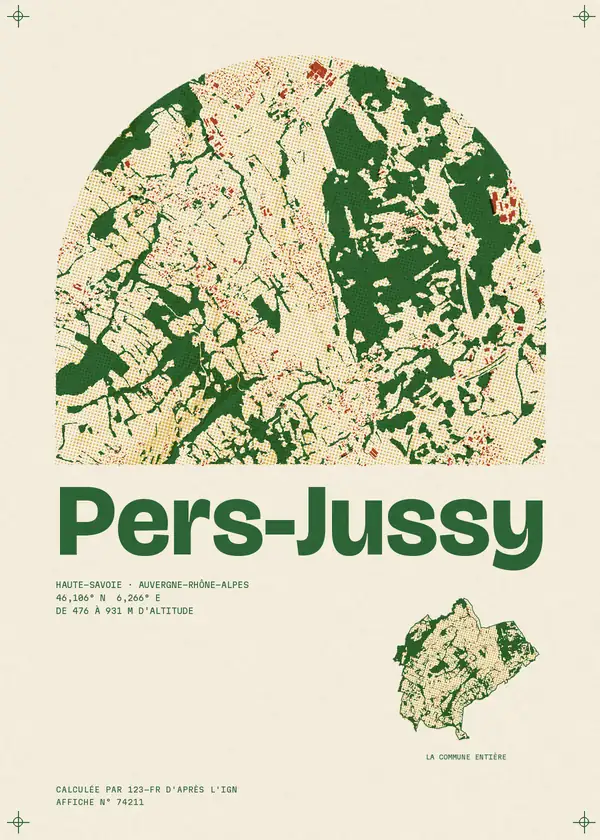 Affiche de Pers-Jussy, calculée par 123-fr d'après l'IGN