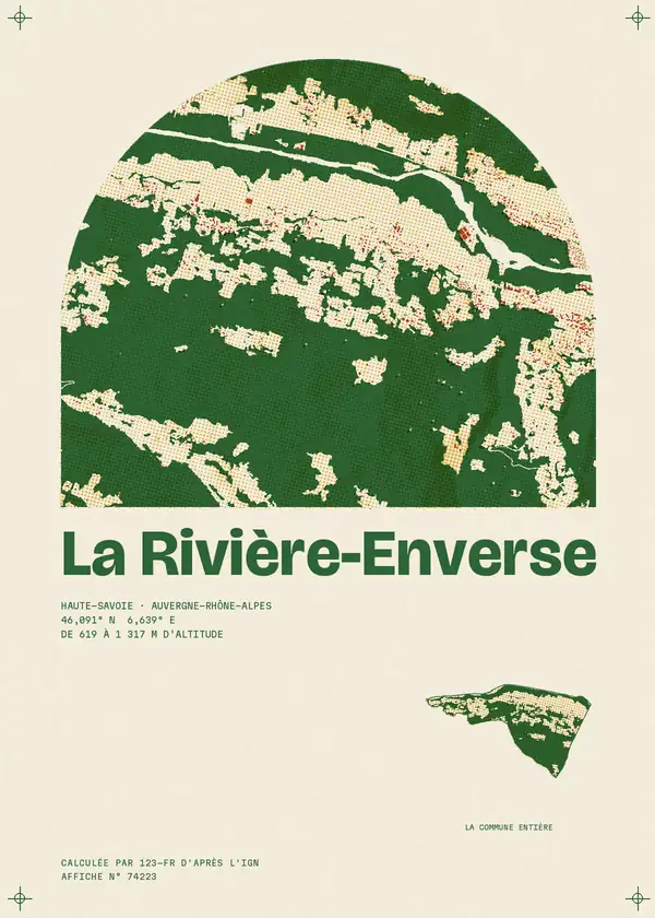 Affiche de La Rivière-Enverse, calculée par 123-fr d'après l'IGN