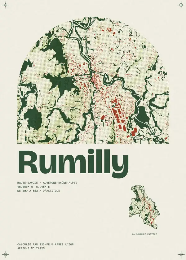 Affiche de Rumilly, calculée par 123-fr d'après l'IGN