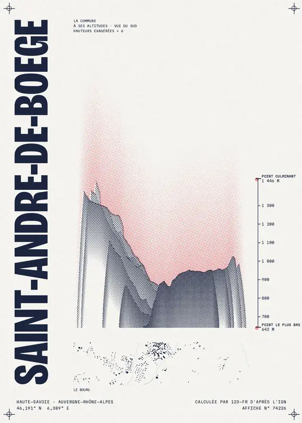 Affiche de Saint-André-de-Boëge, calculée par 123-fr d'après l'IGN