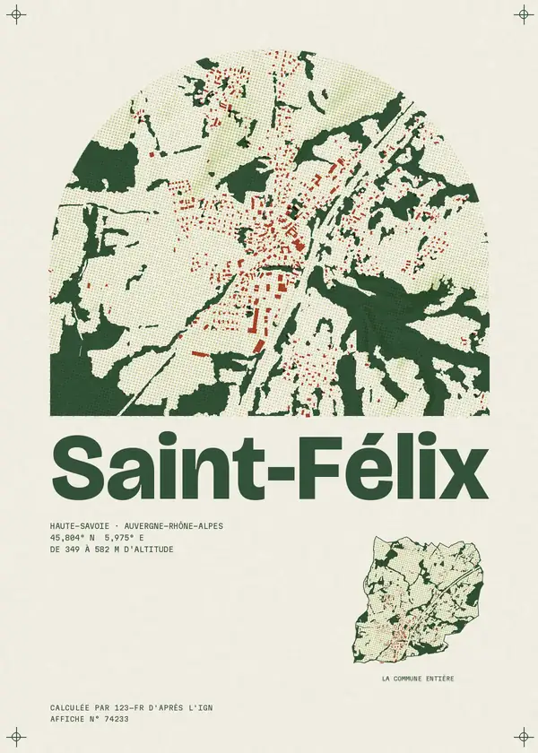 Affiche de Saint-Félix, calculée par 123-fr d'après l'IGN