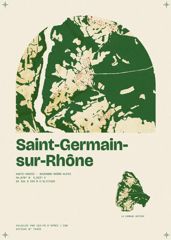 Affiche de Saint-Germain-sur-Rhône, calculée par 123-fr d'après l'IGN