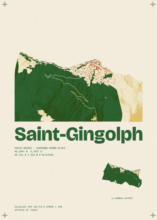 Affiche de Saint-Gingolph, calculée par 123-fr d'après l'IGN