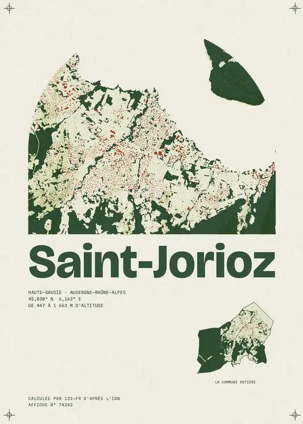 Affiche de Saint-Jorioz, calculée par 123-fr d'après l'IGN