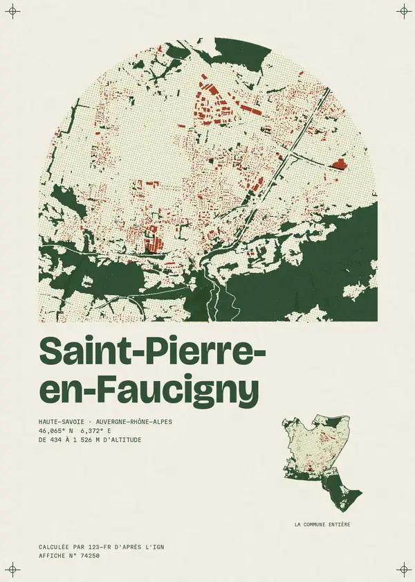 Affiche de Saint-Pierre-en-Faucigny, calculée par 123-fr d'après l'IGN