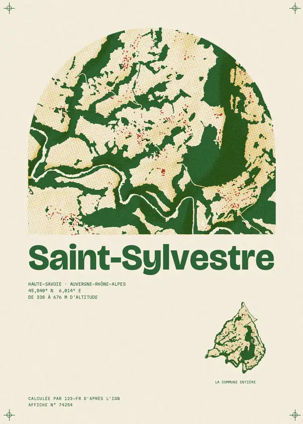 Affiche de Saint-Sylvestre, calculée par 123-fr d'après l'IGN