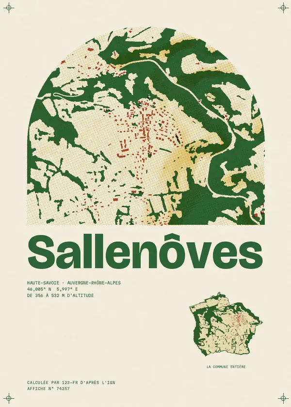 Affiche de Sallenôves, calculée par 123-fr d'après l'IGN