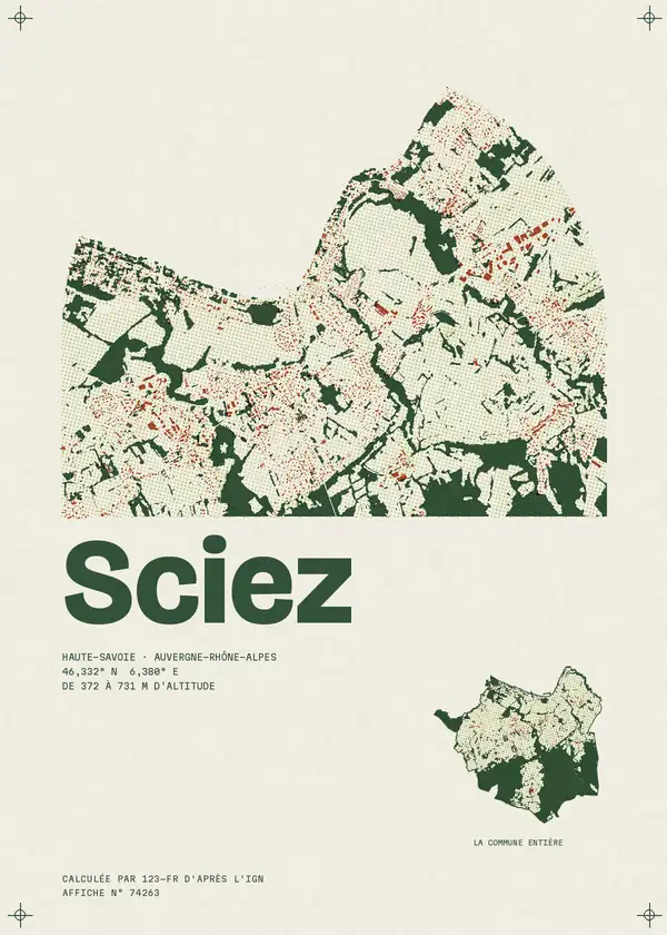 Affiche de Sciez, calculée par 123-fr d'après l'IGN