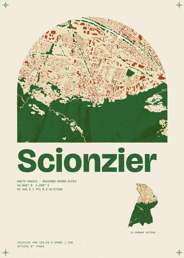 Affiche de Scionzier, calculée par 123-fr d'après l'IGN