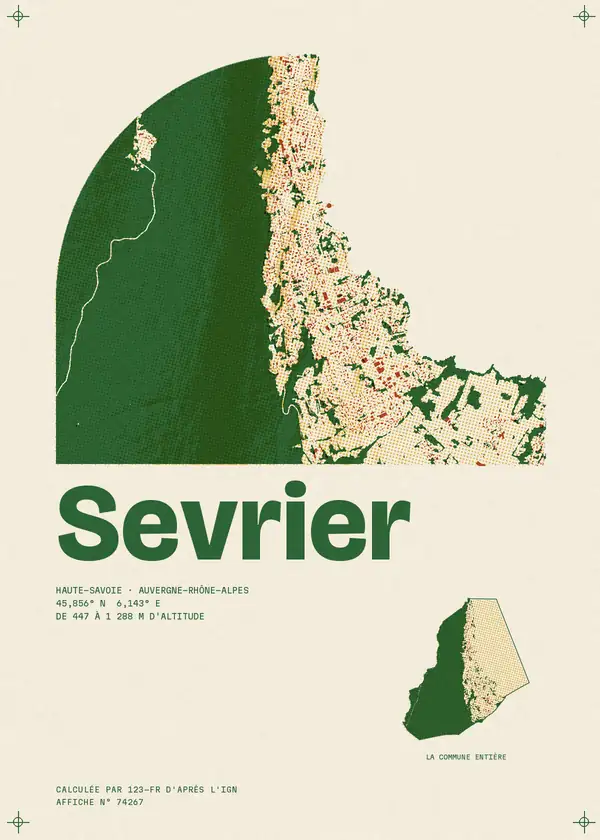 Affiche de Sevrier, calculée par 123-fr d'après l'IGN