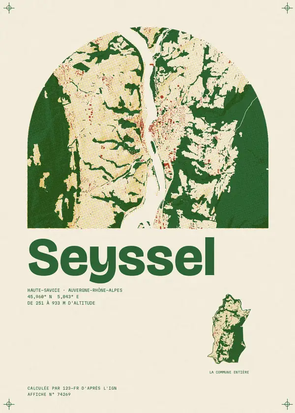 Affiche de Seyssel, calculée par 123-fr d'après l'IGN