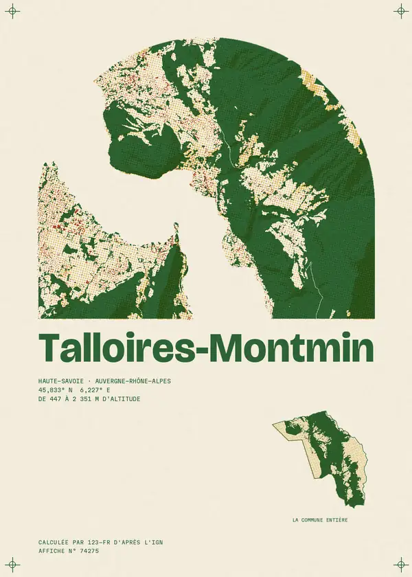 Affiche de Talloires-Montmin, calculée par 123-fr d'après l'IGN