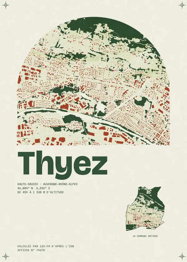 Affiche de Thyez, calculée par 123-fr d'après l'IGN