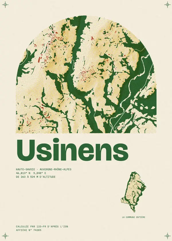 Affiche de Usinens, calculée par 123-fr d'après l'IGN