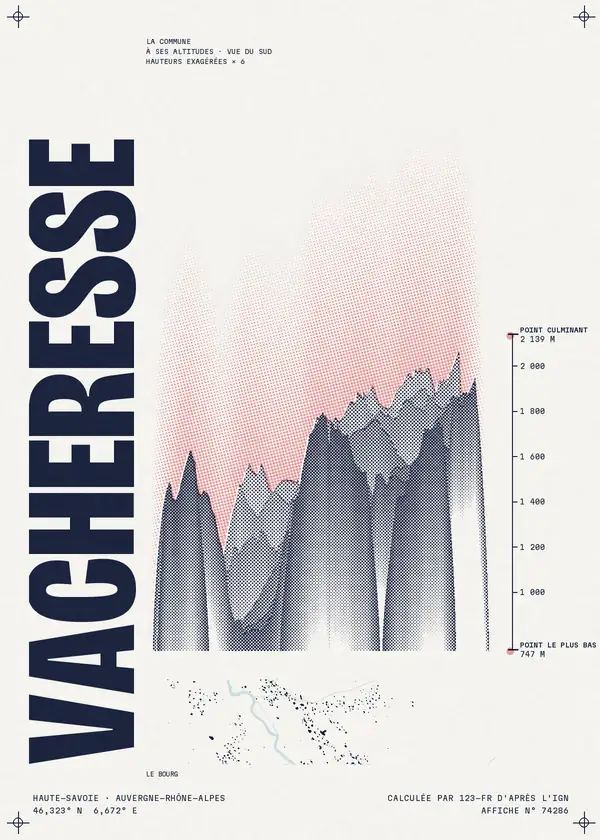 Affiche de Vacheresse, calculée par 123-fr d'après l'IGN
