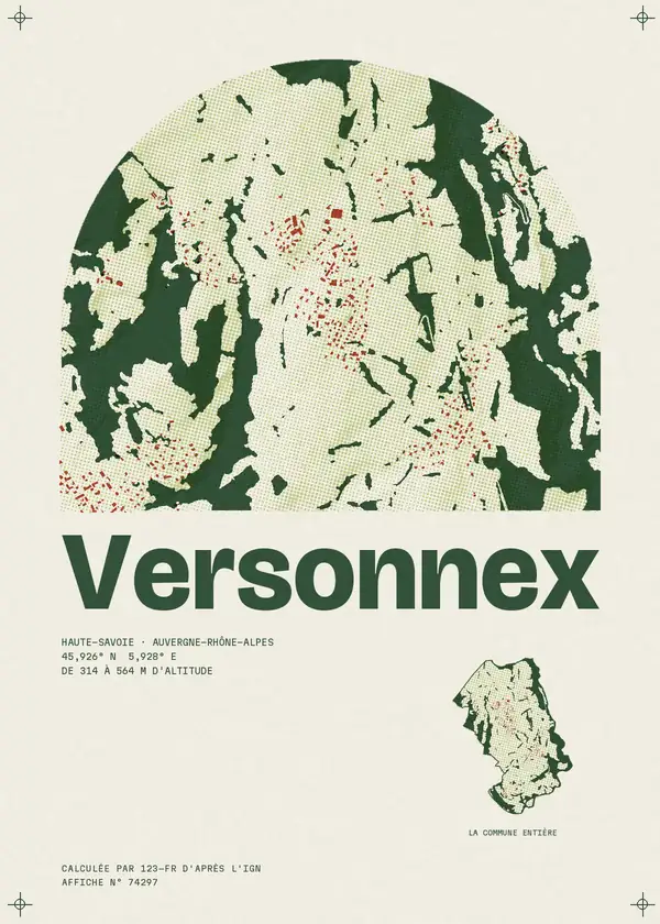 Affiche de Versonnex, calculée par 123-fr d'après l'IGN