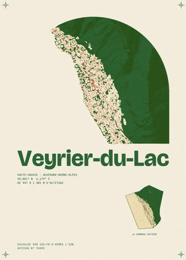 Affiche de Veyrier-du-Lac, calculée par 123-fr d'après l'IGN