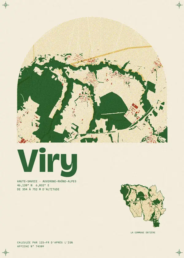 Affiche de Viry, calculée par 123-fr d'après l'IGN