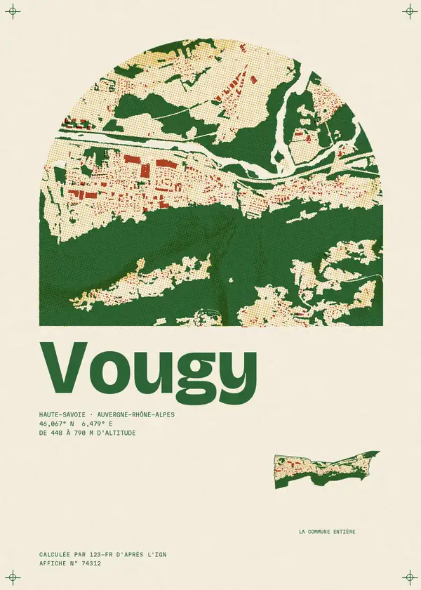 Affiche de Vougy, calculée par 123-fr d'après l'IGN