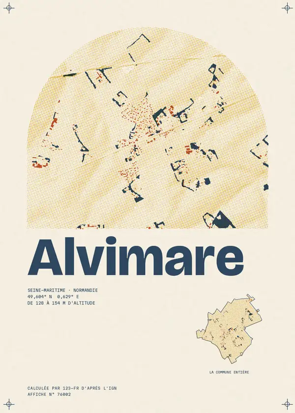Affiche de Alvimare, calculée par 123-fr d'après l'IGN