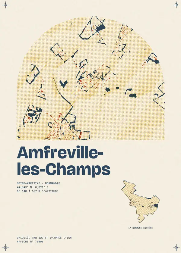 Affiche de Amfreville-les-Champs, calculée par 123-fr d'après l'IGN