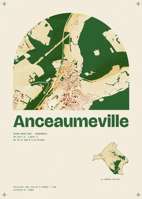 Affiche de Anceaumeville, calculée par 123-fr d'après l'IGN