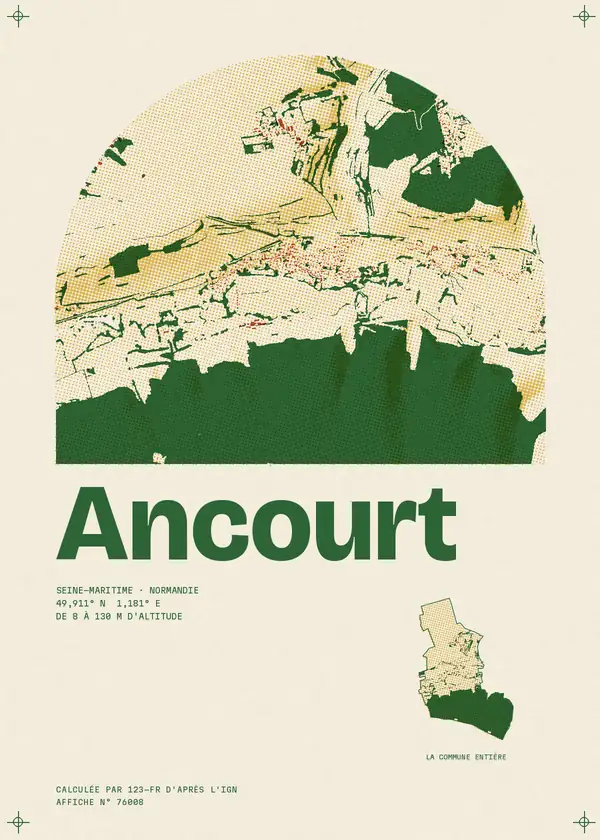 Affiche de Ancourt, calculée par 123-fr d'après l'IGN