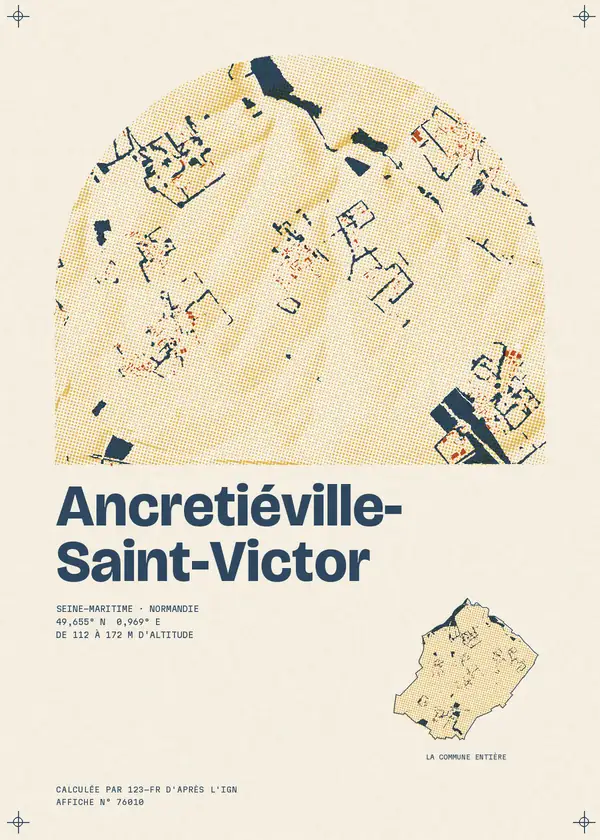 Affiche de Ancretiéville-Saint-Victor, calculée par 123-fr d'après l'IGN