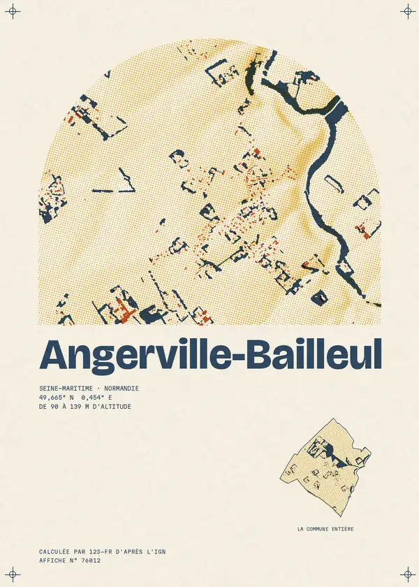 Affiche de Angerville-Bailleul, calculée par 123-fr d'après l'IGN