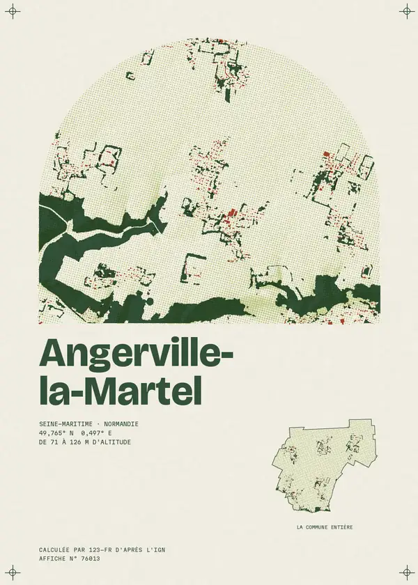 Affiche de Angerville-la-Martel, calculée par 123-fr d'après l'IGN