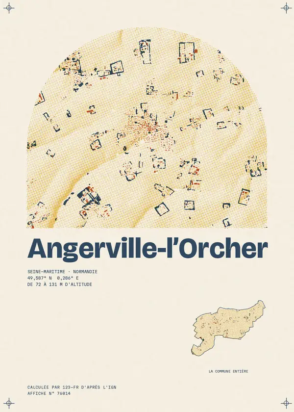 Affiche de Angerville-l'Orcher, calculée par 123-fr d'après l'IGN