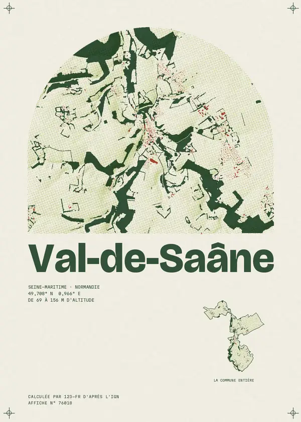Affiche de Val-de-Saâne, calculée par 123-fr d'après l'IGN
