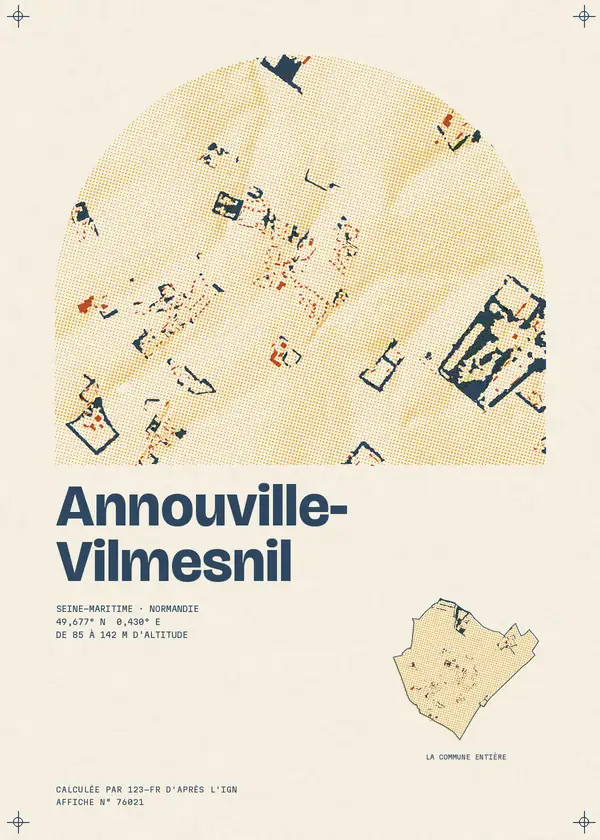 Affiche de Annouville-Vilmesnil, calculée par 123-fr d'après l'IGN